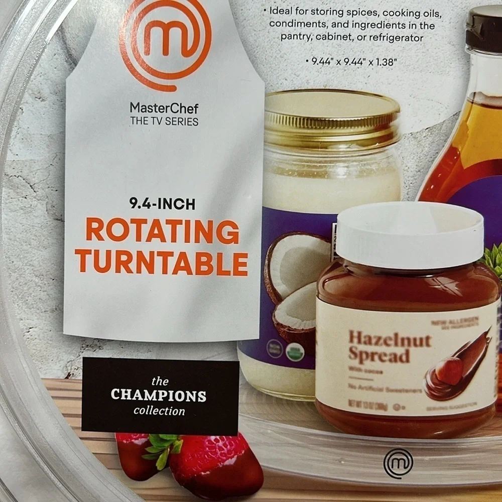 MasterChef Round Plastic Clear  Turntable Food Storage Container‎ for Kitchen - Picture 3 of 10